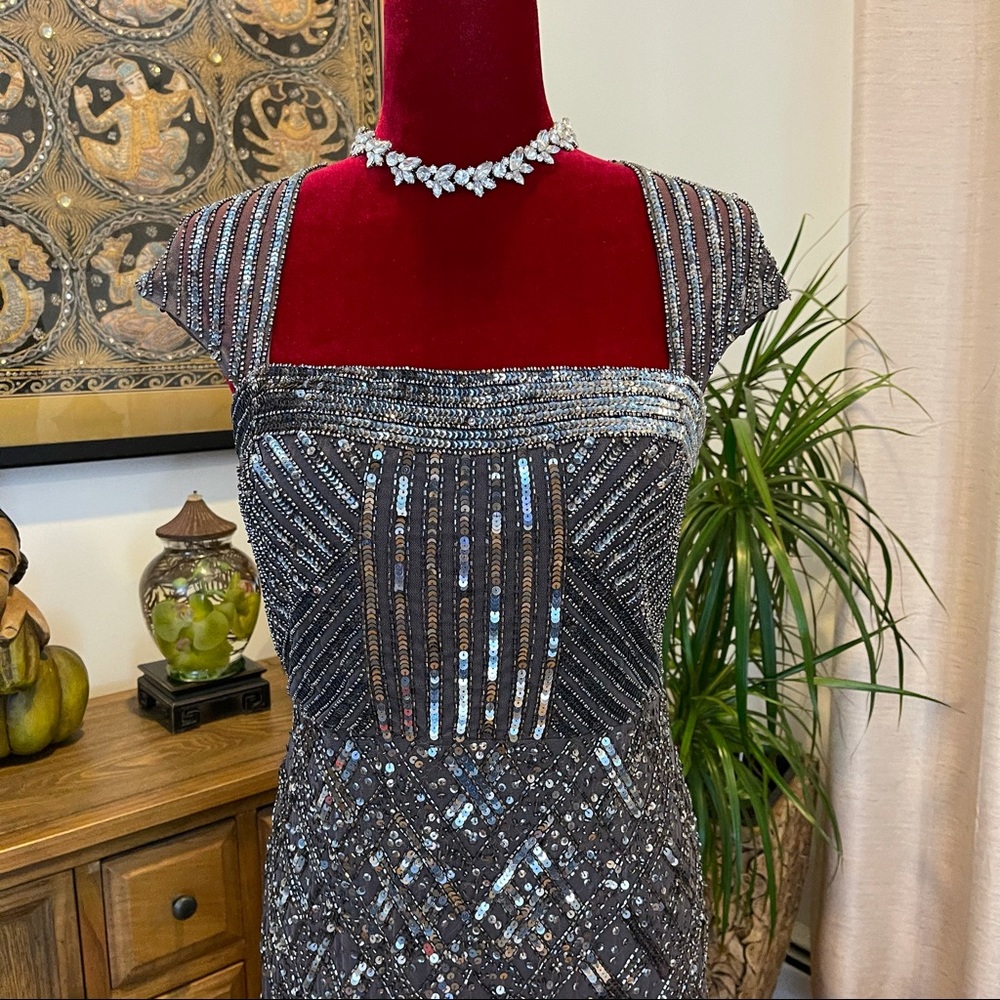 Adrianna Papell long beaded Night Gown - Picture 2 of 10